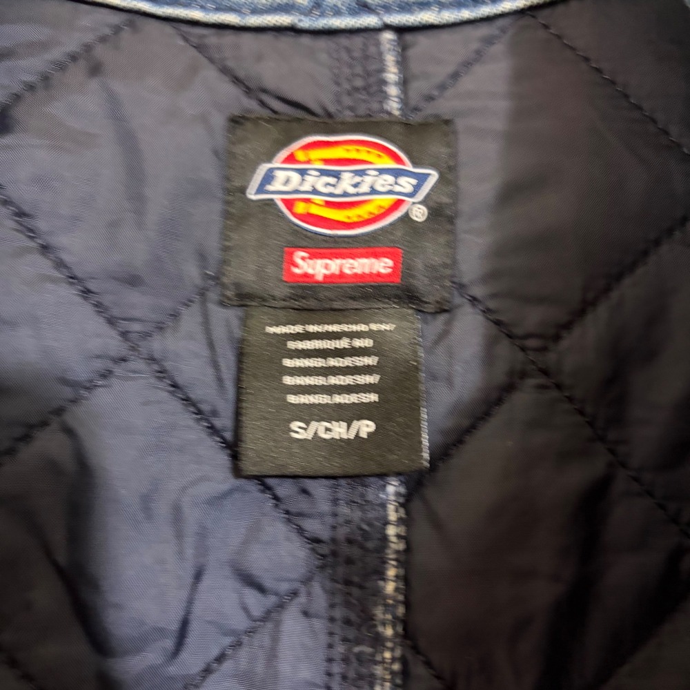 Supreme Dickies Quilted Denim Coverall Blue Washed Jumpsuit Small FW22 - Picture 5 of 11
